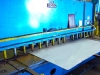 Rare steel being sheared